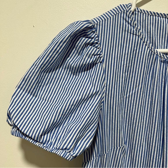 J.Crew Cotton-blend Poplin Puff-sleeve Tiered Midi Dress size 6 - Picture 5 of 11